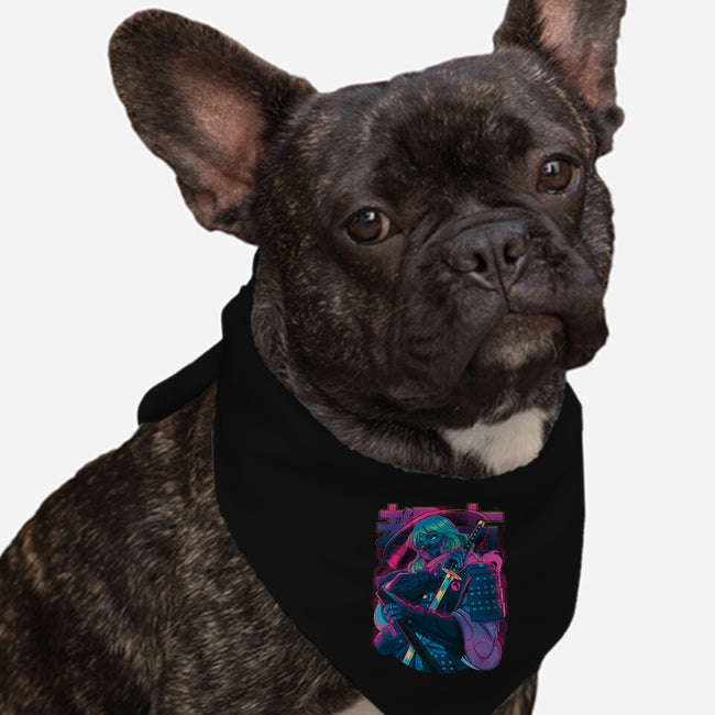 Cyber Neon Samurai-Dog-Bandana-Pet Collar-Bruno Mota