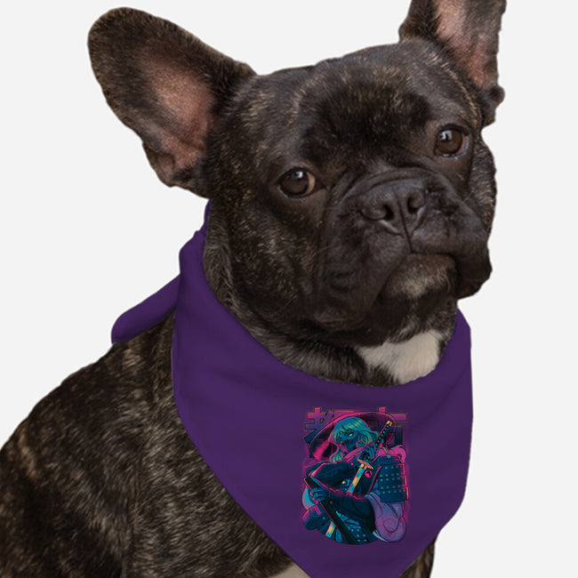 Cyber Neon Samurai-Dog-Bandana-Pet Collar-Bruno Mota