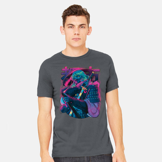 Cyber Neon Samurai-Mens-Heavyweight-Tee-Bruno Mota