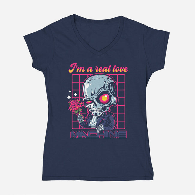 Love Machine-Womens-V-Neck-Tee-demonigote