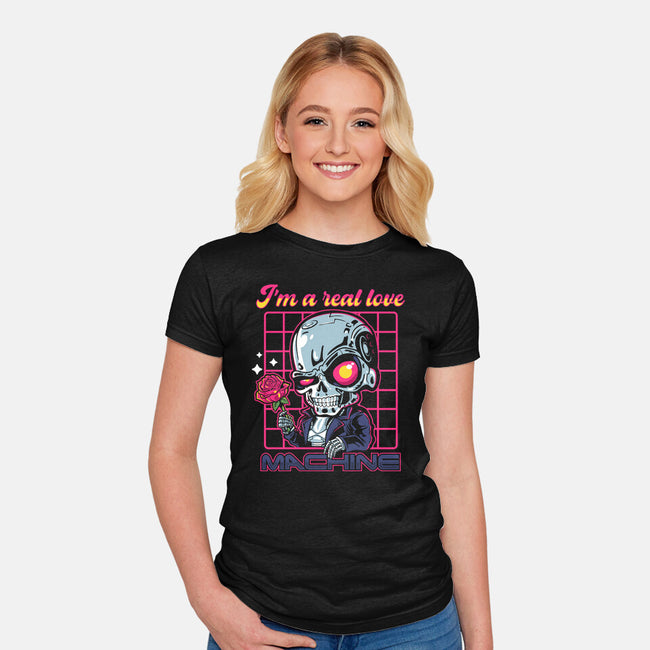 Love Machine-Womens-Fitted-Tee-demonigote