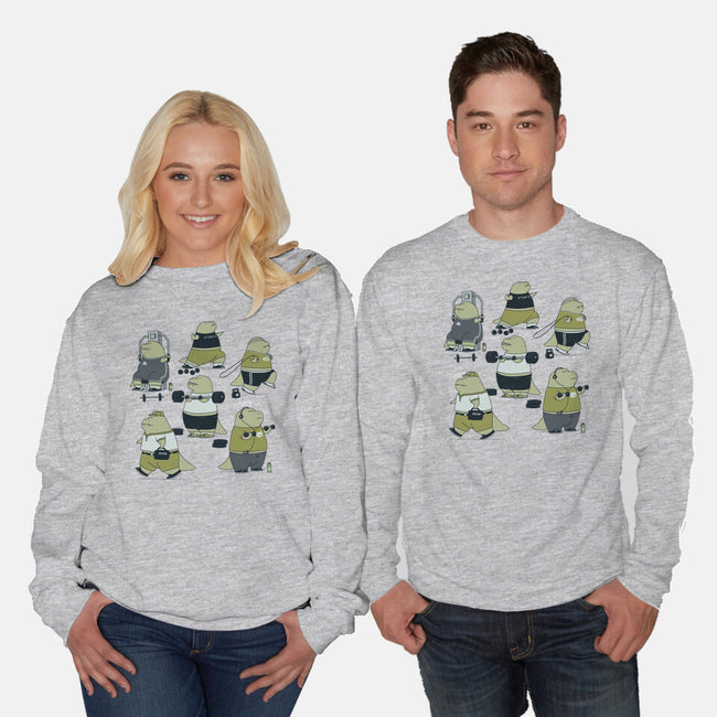 T-rex Gym-Unisex-Crew Neck-Sweatshirt-pigboom