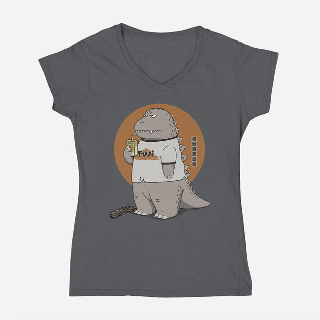 Kaiju From Japan-Womens-V-Neck-Tee-pigboom