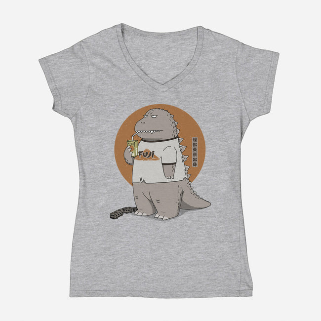 Kaiju From Japan-Womens-V-Neck-Tee-pigboom