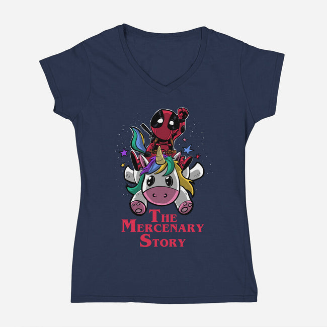 The Mercenary Story-Womens-V-Neck-Tee-zascanauta