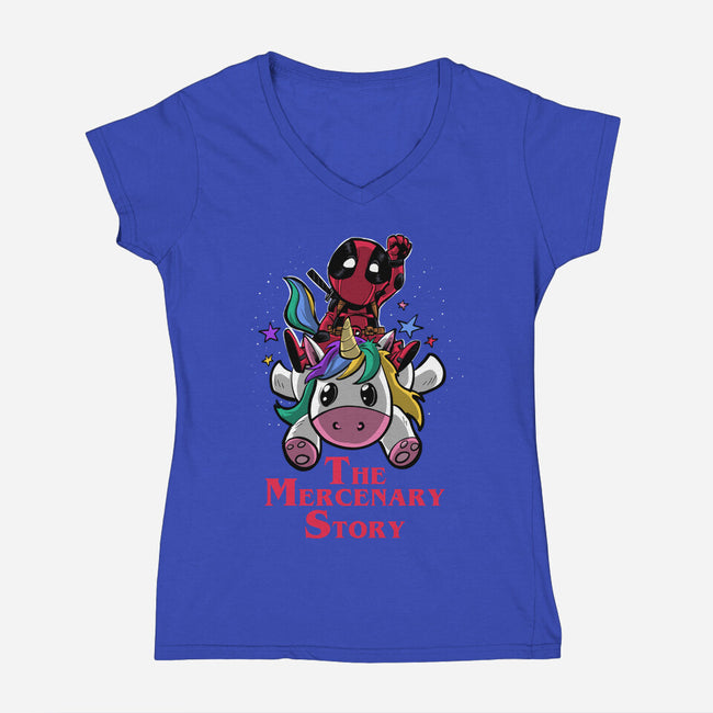 The Mercenary Story-Womens-V-Neck-Tee-zascanauta