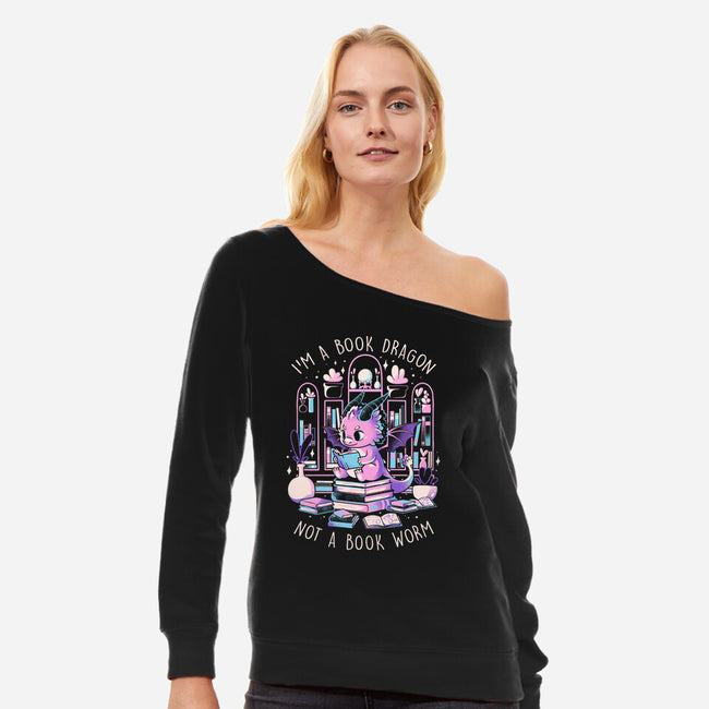 BookDragon-Womens-Off Shoulder-Sweatshirt-eduely