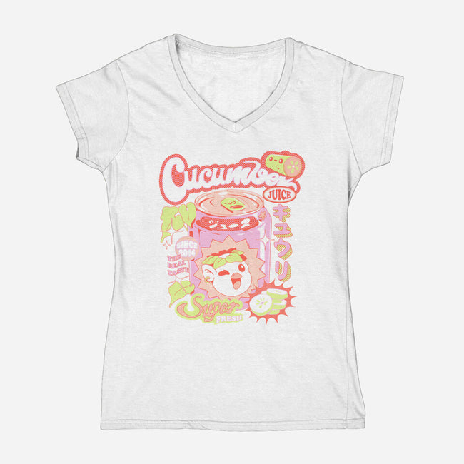 Cucumber Juice-Womens-V-Neck-Tee-ilustrata