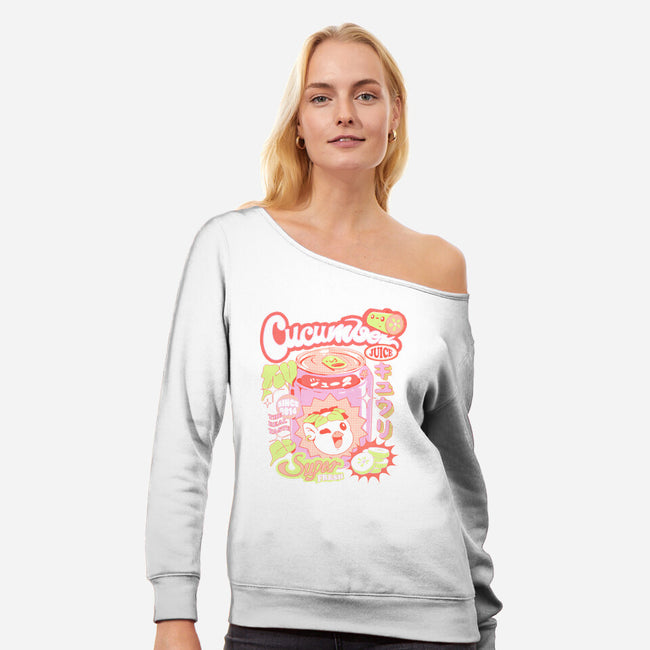 Cucumber Juice-Womens-Off Shoulder-Sweatshirt-ilustrata