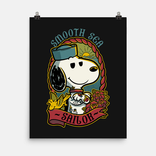 Beagle Sailor Tattoo-None-Matte-Poster-Studio Mootant