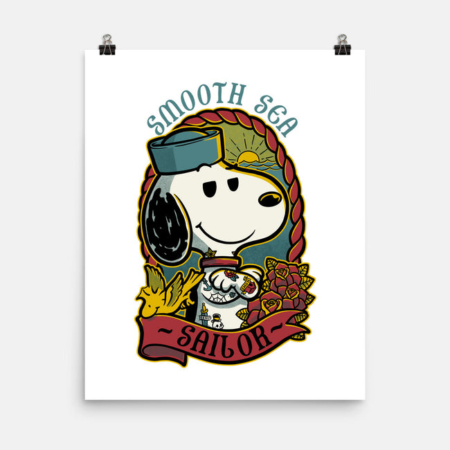 Beagle Sailor Tattoo-None-Matte-Poster-Studio Mootant