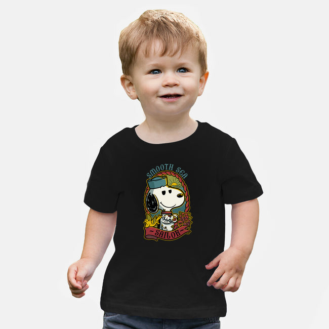 Beagle Sailor Tattoo-Baby-Basic-Tee-Studio Mootant