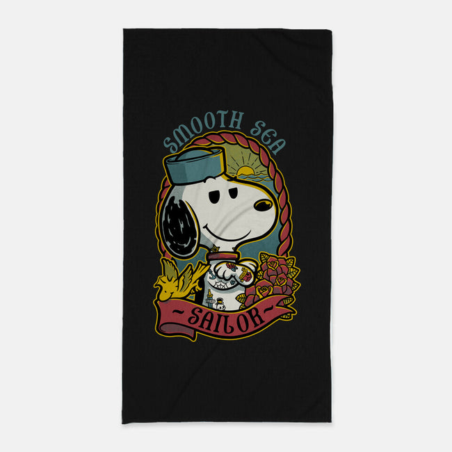 Beagle Sailor Tattoo-None-Beach-Towel-Studio Mootant