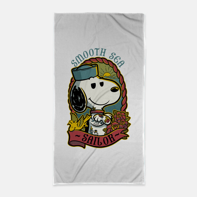 Beagle Sailor Tattoo-None-Beach-Towel-Studio Mootant