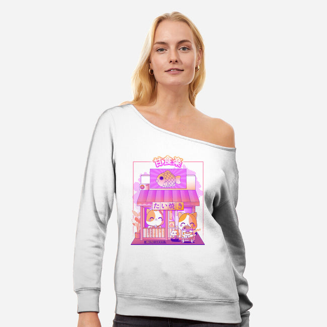 Taiyaki Store-Womens-Off Shoulder-Sweatshirt-Donnie