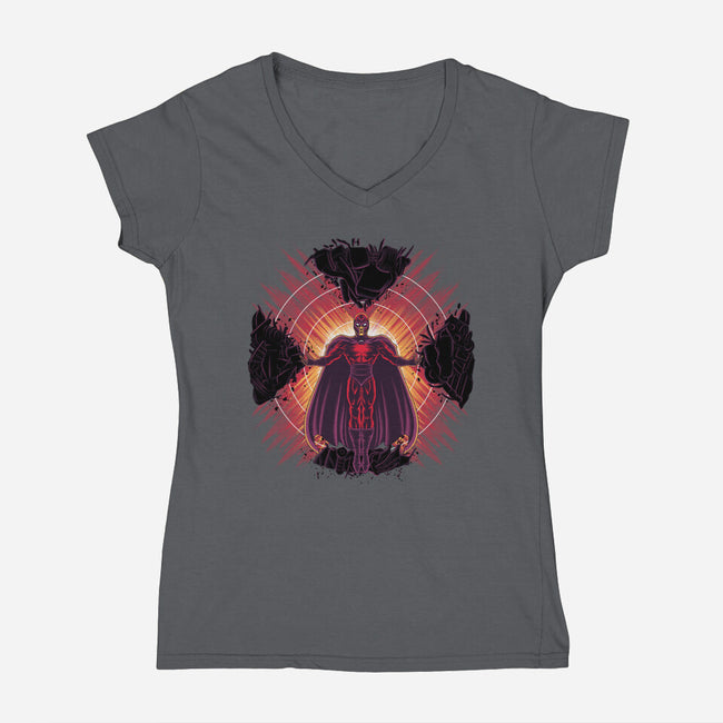 Iron Magnus-Womens-V-Neck-Tee-rmatix