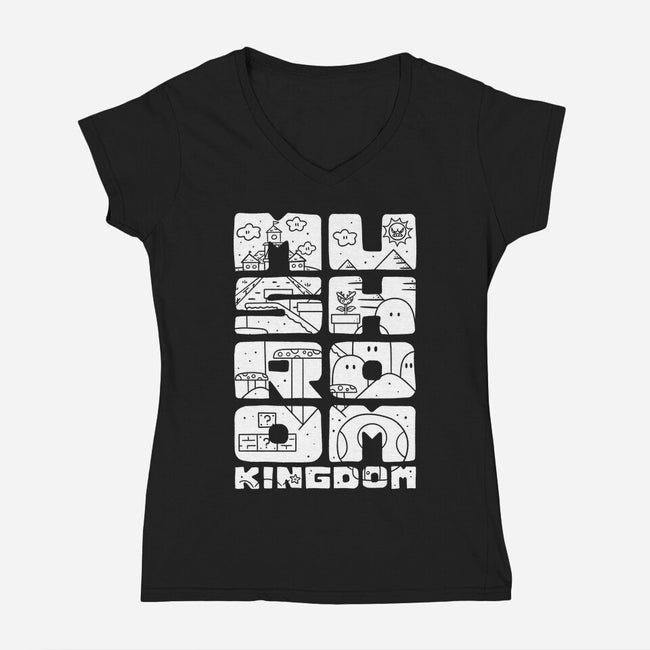 A Mushroom Kingdom-Womens-V-Neck-Tee-Aarons Art Room