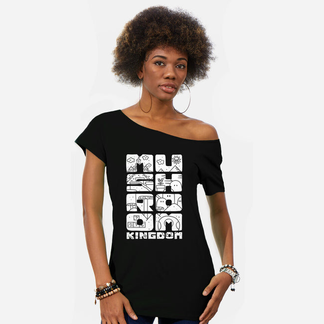 A Mushroom Kingdom-Womens-Off Shoulder-Tee-Aarons Art Room