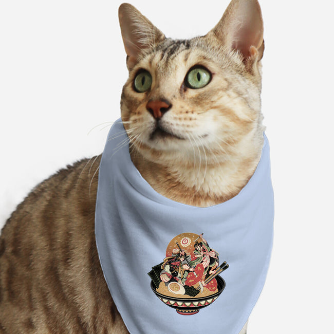 Noodle Fight-Cat-Bandana-Pet Collar-momma_gorilla