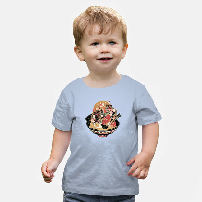 Noodle Fight-Baby-Basic-Tee-momma_gorilla