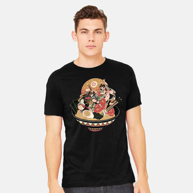 Noodle Fight-Mens-Heavyweight-Tee-momma_gorilla