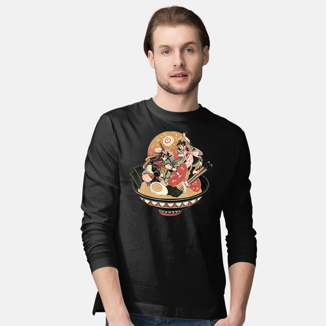 Noodle Fight-Mens-Long Sleeved-Tee-momma_gorilla