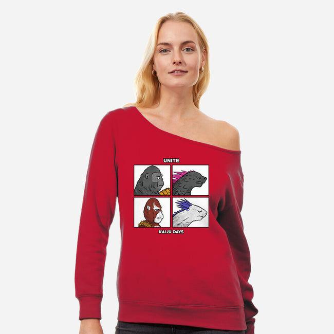 Kaiju Days-Womens-Off Shoulder-Sweatshirt-spoilerinc