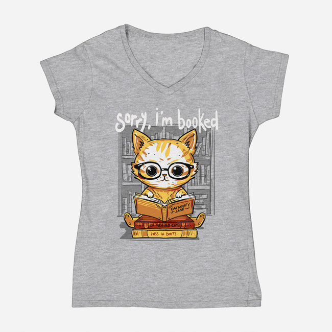 Sorry I Am Booked-Womens-V-Neck-Tee-kharmazero