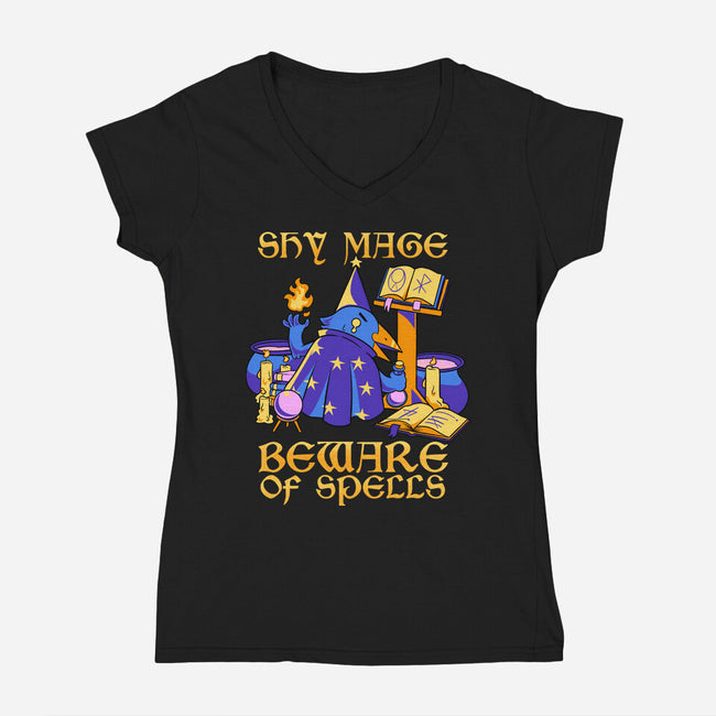 Shy Mage-Womens-V-Neck-Tee-FunkVampire