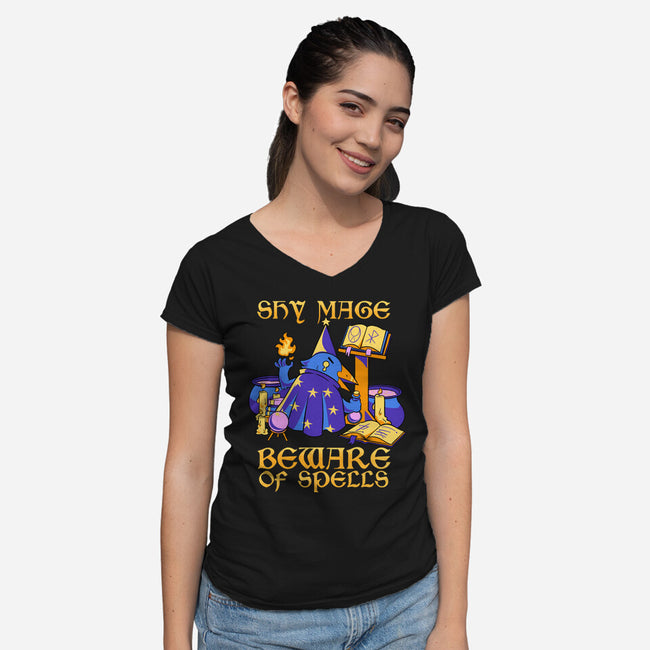 Shy Mage-Womens-V-Neck-Tee-FunkVampire