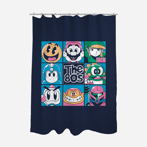 The 80s Games-None-Polyester-Shower Curtain-Planet of Tees