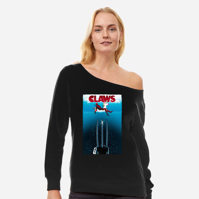CLAWS-Womens-Off Shoulder-Sweatshirt-Fran