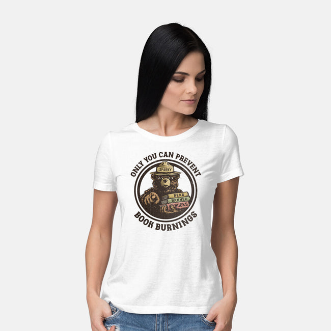 Only You Can Prevent Book Burnings-Womens-Basic-Tee-kg07
