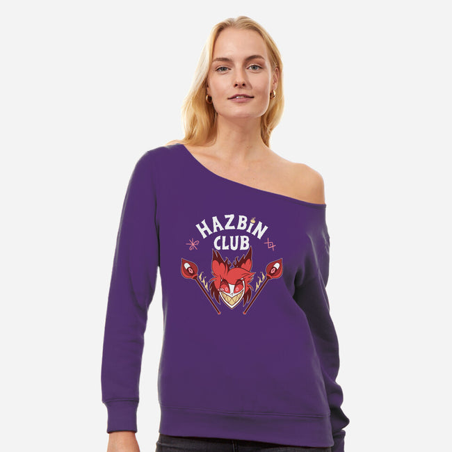 Hazbin Club-Womens-Off Shoulder-Sweatshirt-paulagarcia