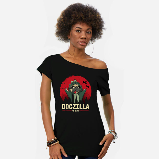 Dogzilla-Womens-Off Shoulder-Tee-retrodivision