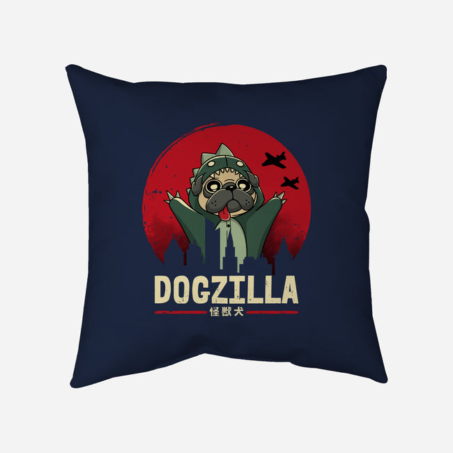 Dogzilla-None-Non-Removable Cover w Insert-Throw Pillow-retrodivision