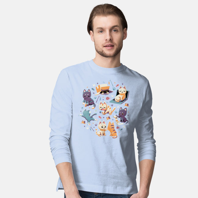 Naughty Cats-Mens-Long Sleeved-Tee-Geekydog