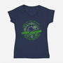 Aliens Town Meeting-Womens-V-Neck-Tee-rocketman_art