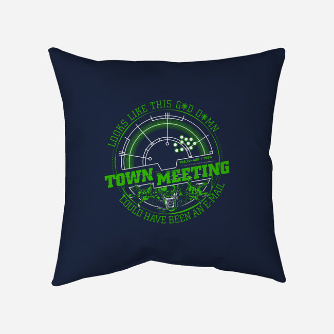 Aliens Town Meeting-None-Removable Cover-Throw Pillow-rocketman_art