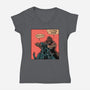 King Of Skull Island-Womens-V-Neck-Tee-Gleydson Barboza