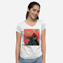 King Of Skull Island-Womens-V-Neck-Tee-Gleydson Barboza