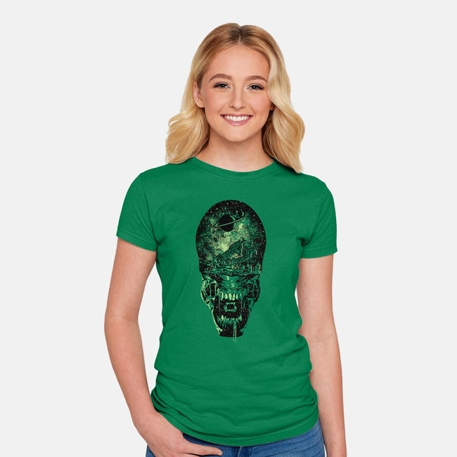 Xenomorph Space-Womens-Fitted-Tee-dalethesk8er