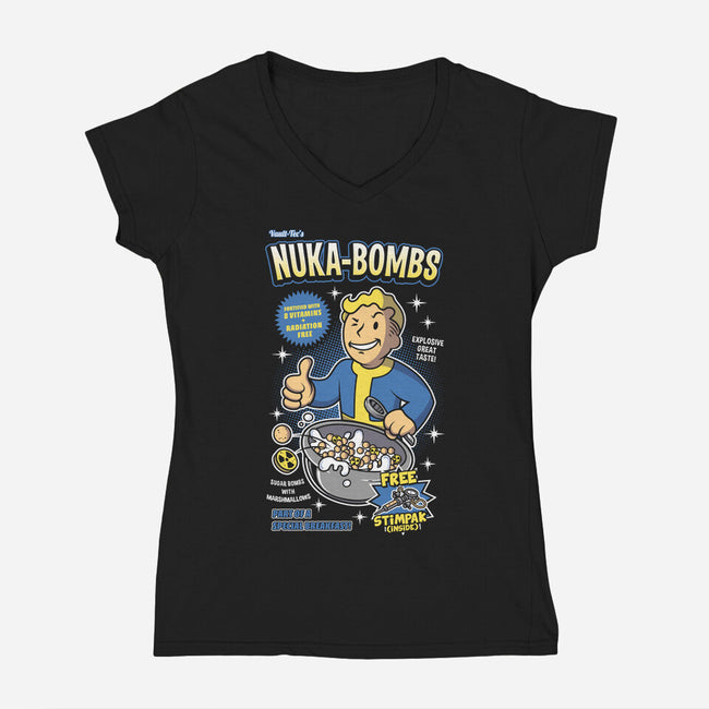 Nuka-Bombs-Womens-V-Neck-Tee-Olipop