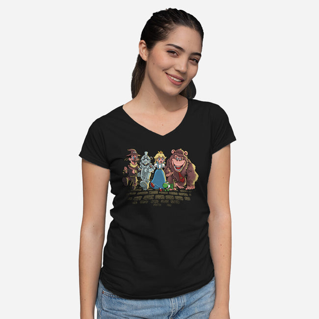 The Brothers Of Oz-Womens-V-Neck-Tee-zascanauta