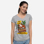 Overbooked-Womens-V-Neck-Tee-kharmazero