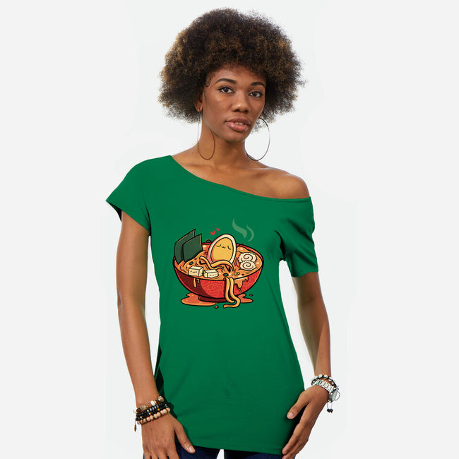 Noodle Spa Ramen Lover-Womens-Off Shoulder-Tee-tobefonseca