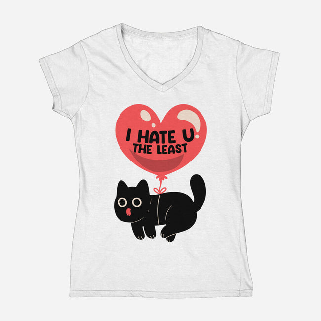 I Hate U The Least-Womens-V-Neck-Tee-tobefonseca