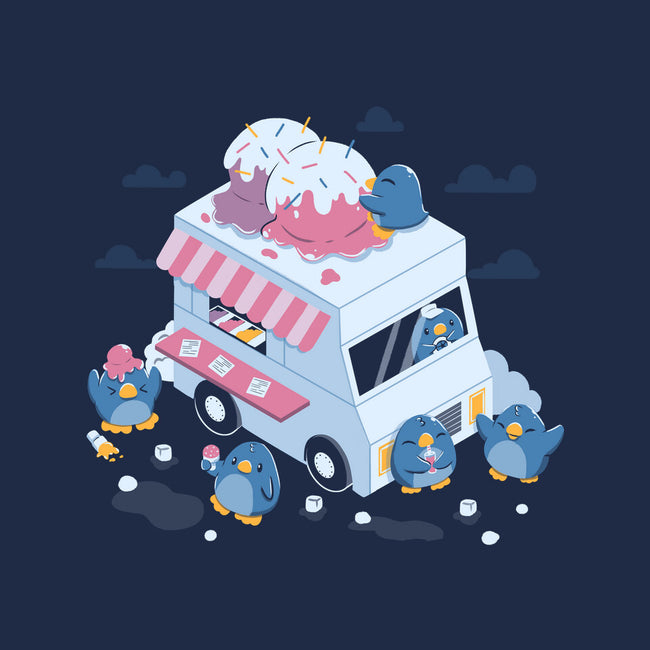 Frozen Truck Kawaii Penguins-Womens-V-Neck-Tee-tobefonseca