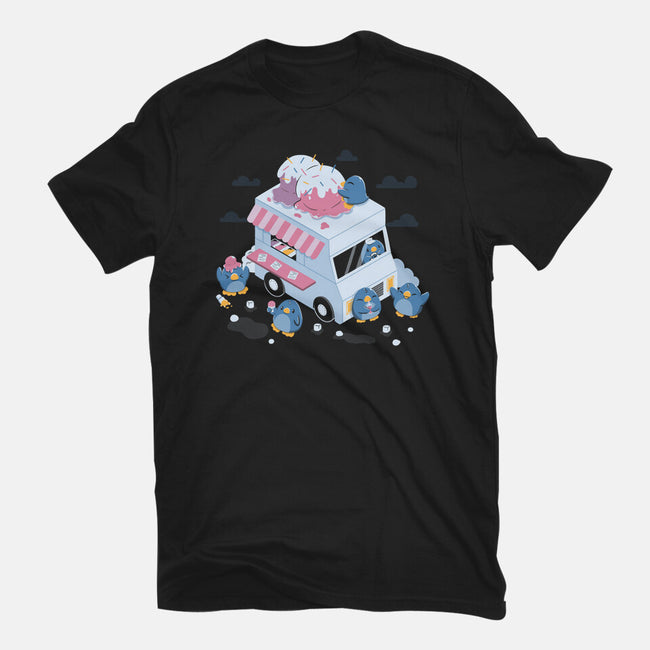 Frozen Truck Kawaii Penguins-Womens-Fitted-Tee-tobefonseca