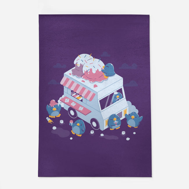 Frozen Truck Kawaii Penguins-None-Outdoor-Rug-tobefonseca